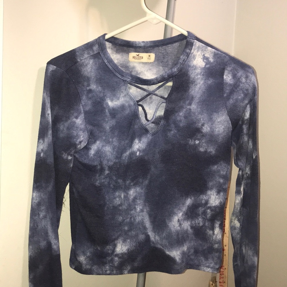 blue tie dye hollister long sleeve